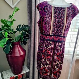 London times office dress purple and burgundy